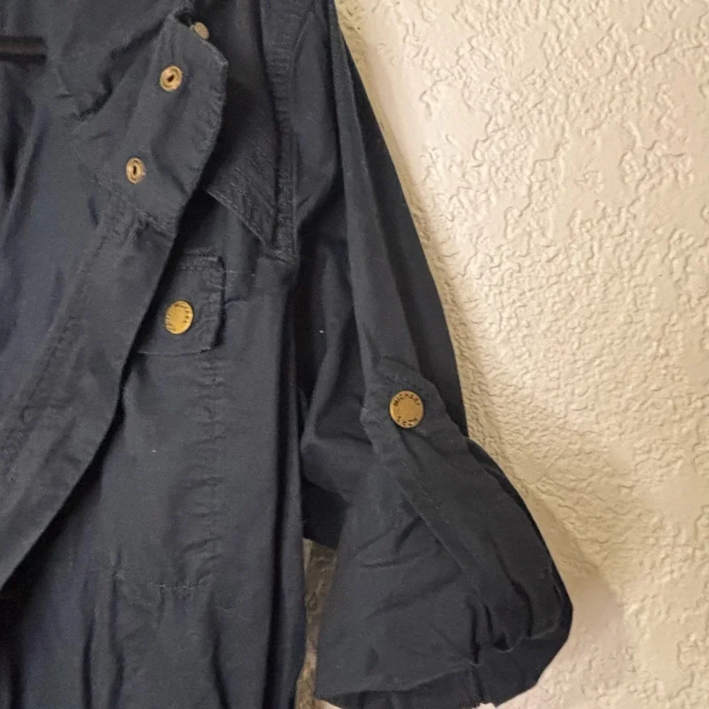 Michael Kors Dark Blue Utility Jacket with Gold Details - Picture 4 of 11